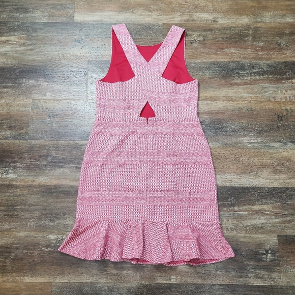 Banana Republic Jacquard Knit Cross-Back Dress With Ruffled Hem Size 16 - Picture 8 of 12